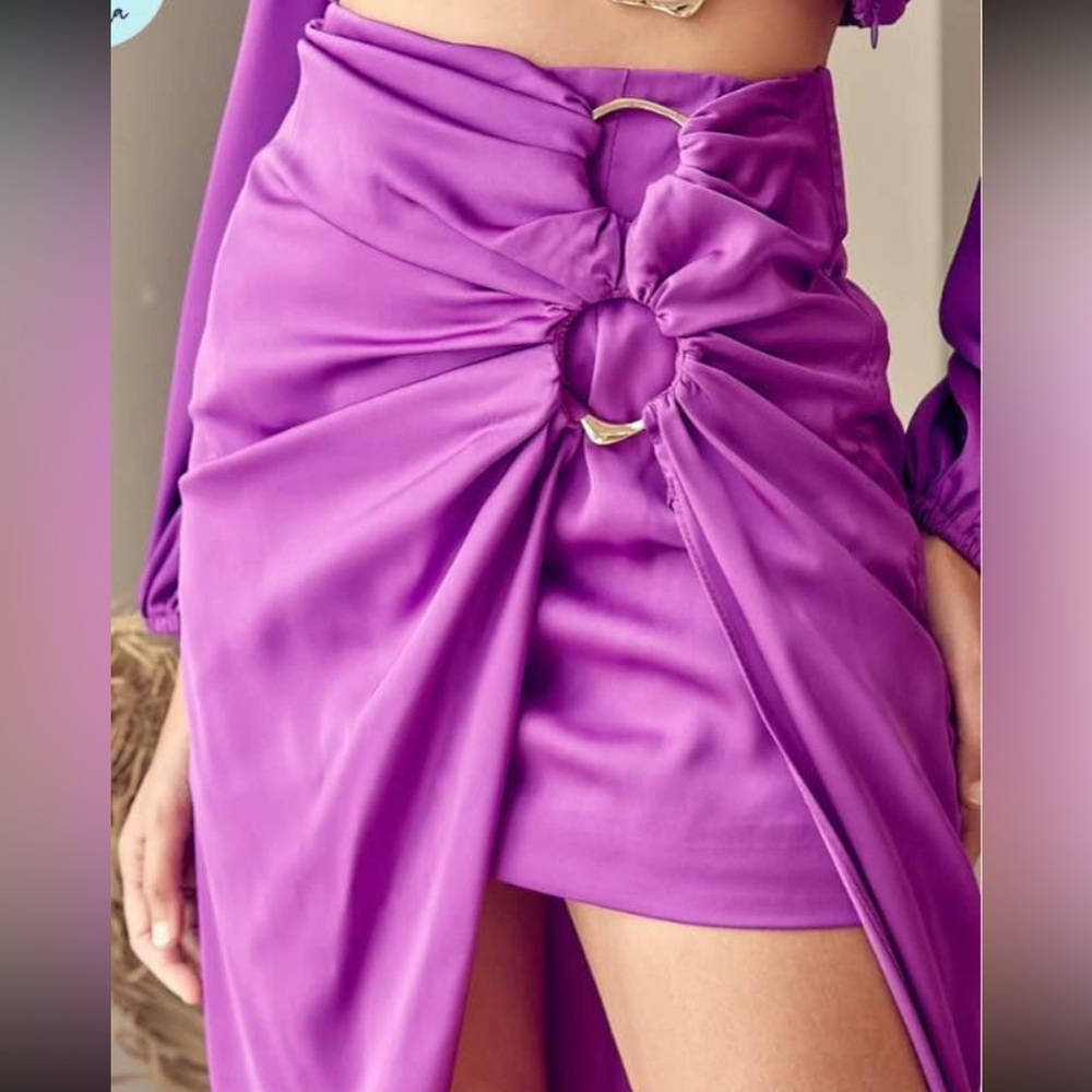 NWT purple draped midi skirt size M